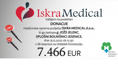 Prevzem donacije Iskra Medical